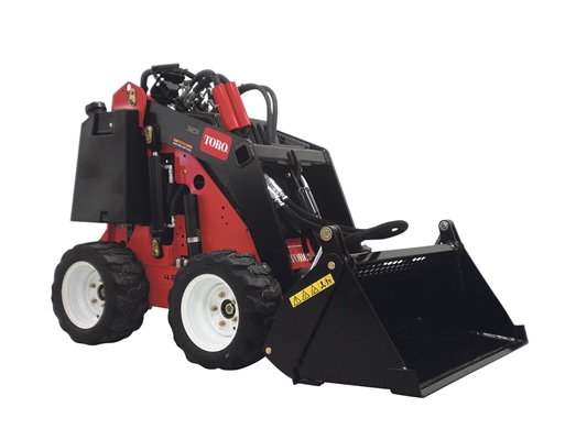 Toro W323 Compact Utility Loader 22318 With 4 In 1 Bucket Facing Right