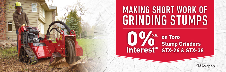 Interest Free On Toro Stump Grinders Promo 930X296px